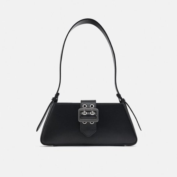 Zara Handbags - Zara Black Buckle Shoulder Bag